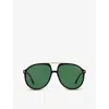 Tom Ford Womens Black Tr001780 Pilot-frame Acetate Sunglasses In Black