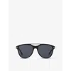 Tom Ford Womens Black Tr001830 Damian Pilot-frame Acetate Sunglasses In Black