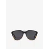 Tom Ford Womens Black Tr001830 Damian Tortoiseshell Pilot-frame Acetate Sunglasses In Black