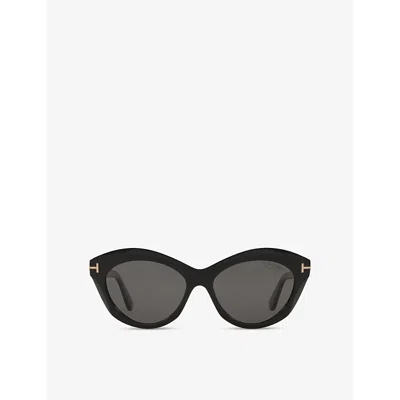 Tom Ford Womens Black Tr001841 Toni Oval-frame Acetate Sunglasses