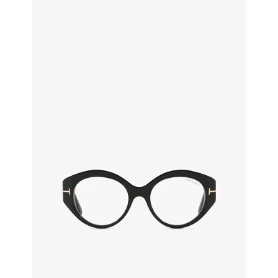Tom Ford Womens Black Tr001862 Round-frame Acetate Optical Glasses