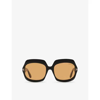 Tom Ford Womens Black Tr001878 Irregular-frame Acetate Sunglasses