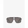 Tom Ford Womens Black Tr001927 Kemp Pilot-frame Acetate Sunglasses In Black
