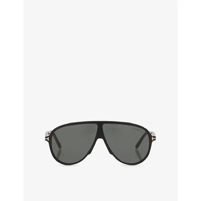 Tom Ford Womens Black Tr001986 Vladimir Pilot-frame Acetate Sunglasses