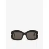 Tom Ford Womens Black Tr001992 Venetia Rectangle-frame Acetate Sunglasses In Black