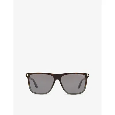 Tom Ford Womens Brown Ft0832 59 Square-frame Acetate Sunglasses