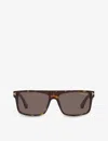 Tom Ford Womens Brown Ft0999 Square-frame Acetate Sunglasses In Brown