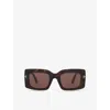 Tom Ford Womens Brown Ft1188 Brigitta Rectangle-frame Acetate Sunglasses In Brown