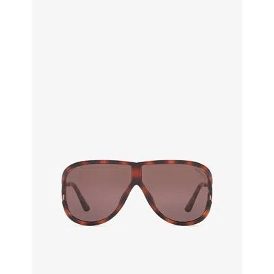 Tom Ford Womens  Ft1197 Pilot-frame Acetate Sunglasses In Brown