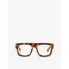 Tom Ford Womens Ft5634 Square-frame Tortoiseshell Acetate Optical Glasses Brown In Brown