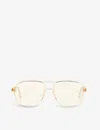 Tom Ford Ft5737 Aviator-frame Acetate Sunglasses In Brown