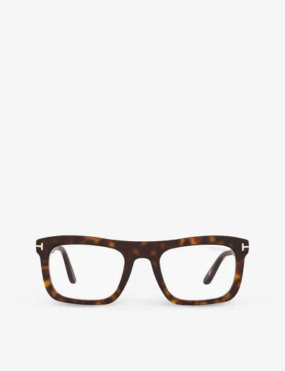 Tom Ford Womens Brown Ft5757-b Rectangle-framed Acetate Sunglasses