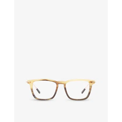 Tom Ford Womens Ft5851 Square-frame Horn Optical Glasses Brown