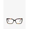 Tom Ford Womens Brown Ft5991-b 052 Rectangle-frame Acetate Glasses