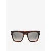 Tom Ford Womens Brown Tr001324 Ft0847 Square-frame Tortoiseshell Acetate Sunglasses In Brown