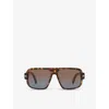 Tom Ford Womens Brown Tr001833 Pilot-frame Tortoiseshell Acetate Sunglasses In Brown