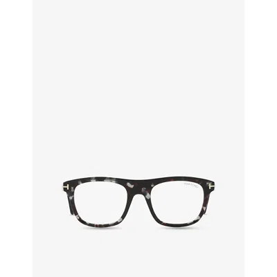 Tom Ford Womens Brown Tr001852 Square-frame Tortoiseshell Acetate Optical Glasses