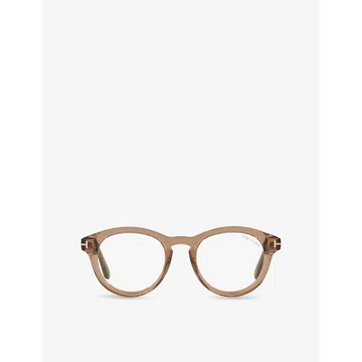 Tom Ford Womens Brown Tr001853 Round-frame Acetate Optical Glasses
