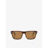 Tom Ford Womens Brown Tr001981 Calder Square-frame Acetate Sunglasses In Brown