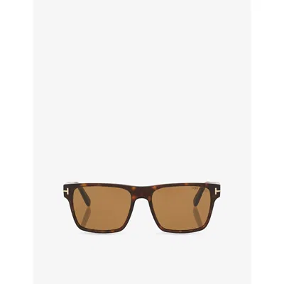 Tom Ford Womens Brown Tr001981 Calder Square-frame Acetate Sunglasses
