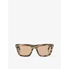 Tom Ford Womens Brown Tr001982 Lelio Square-frame Acetate Sunglasses In Brown