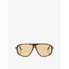 Tom Ford Womens Brown Tr001983 Guillaume Square-frame Acetate Sunglasses In Brown