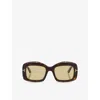 Tom Ford Womens Brown Tr001992 Venetia Rectangle-frame Acetate Sunglasses In Brown