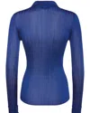 Tom Ford Womens Button Up Blouse In Blue In Multi