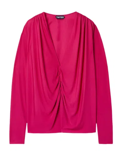 Tom Ford Womens Fuchsia Viscose Blouse In Multi