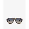 Tom Ford Womens Gold Ft5634 Rectangle-frame Tortoiseshell Acetate Optical Glasses