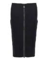 Tom Ford Panelled Leather And Cotton-blend Jersey Midi Skirt In Multi