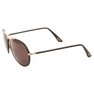 Pre-owned Tom Ford Women�s Leather-trim Sunglasses - D0317 In Gray