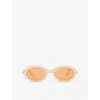 Tom Ford Womens Nude Ft1186 Troy Oval-frame Acetate Sunglasses In Nude