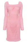 Tom Ford Open-knit Square-neck Minidress In Multi