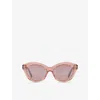 Tom Ford Womens Pink Tr001841 Toni Oval-frame Acetate Sunglasses In Pink