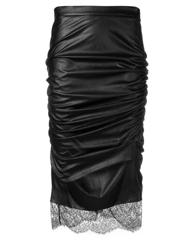 Tom Ford Ruched Pencil Skirt In Black