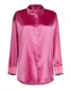 Tom Ford Pink Relaxed Shirt With Pointed Collar In Stretch Silk Woman In Pink