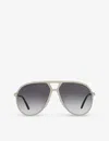 Tom Ford Womens Silver Tr001674 Xavier Aviator-frame Metal Sunglasses In Silver