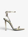 Tom Ford Womens Gold Padlock Leather Heeled Sandals In Gold