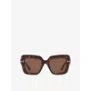 Tom Ford Womens Tr001880 Esme Square-frame Acetate Sunglasses