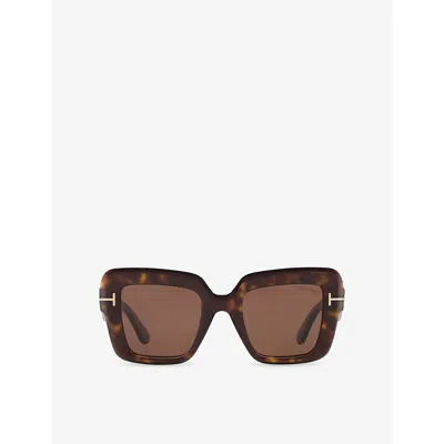 Tom Ford Womens Tr001880 Esme Square-frame Acetate Sunglasses