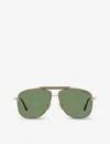 Tom Ford Womens Tr001628 Jaden Aviator-frame Metal Sunglasses
