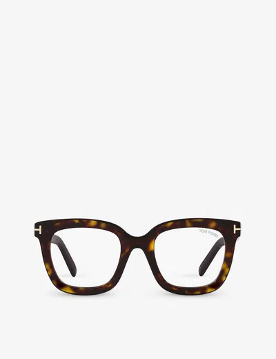 Tom Ford Womens Tr001663 Ft5880-b Square-frame Acetate Glasses