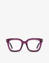 Tom Ford Womens Tr001663 Ft5880-b Square-frame Acetate Glasses