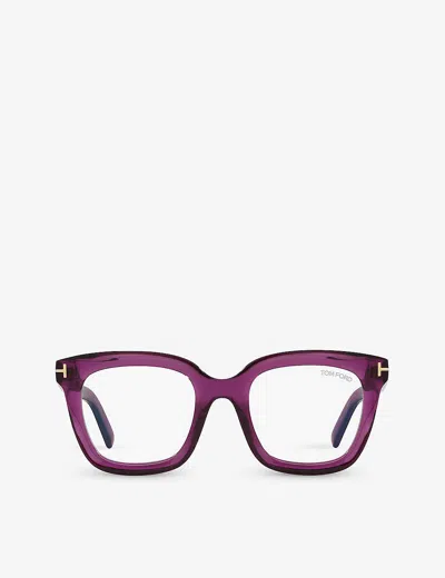 Tom Ford Womens Tr001663 Ft5880-b Square-frame Acetate Glasses