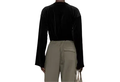 Tom Ford Womens Velour Blouse In Black In Multi