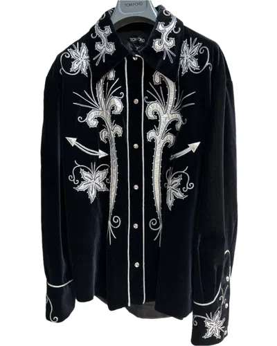 Tom Ford Womens Velvet Shirt In Black In Multi