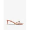 Tom Ford Monogram Metallic Leather Mules In Pale Pink