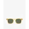 Tom Ford Womens Yellow Sun Dax Ft0751 Square-frame Acetate Sunglasses In Yellow