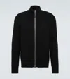 Tom Ford Slim-fit Ribbed Wool And Cashmere-blend Zip-up Cardigan In Black